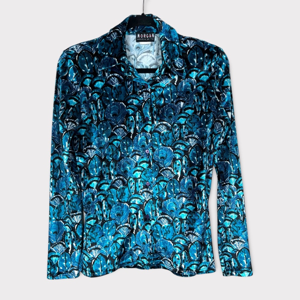 Morgan De Toi Y2k Velvet Button Up Long Sleeve Small Fairy Grunge Whimsigoth